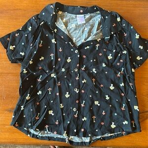 Mushroom women’s crop button up